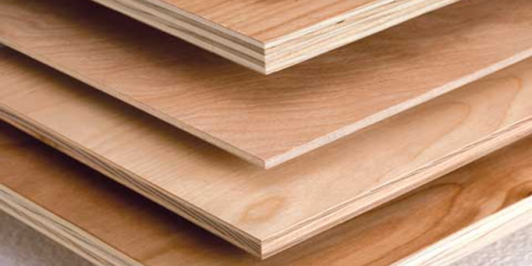 Plywood and sheet material